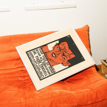 Egon Schiele Porträt von Dr. Egon Friedell in Rot und Schwarz.