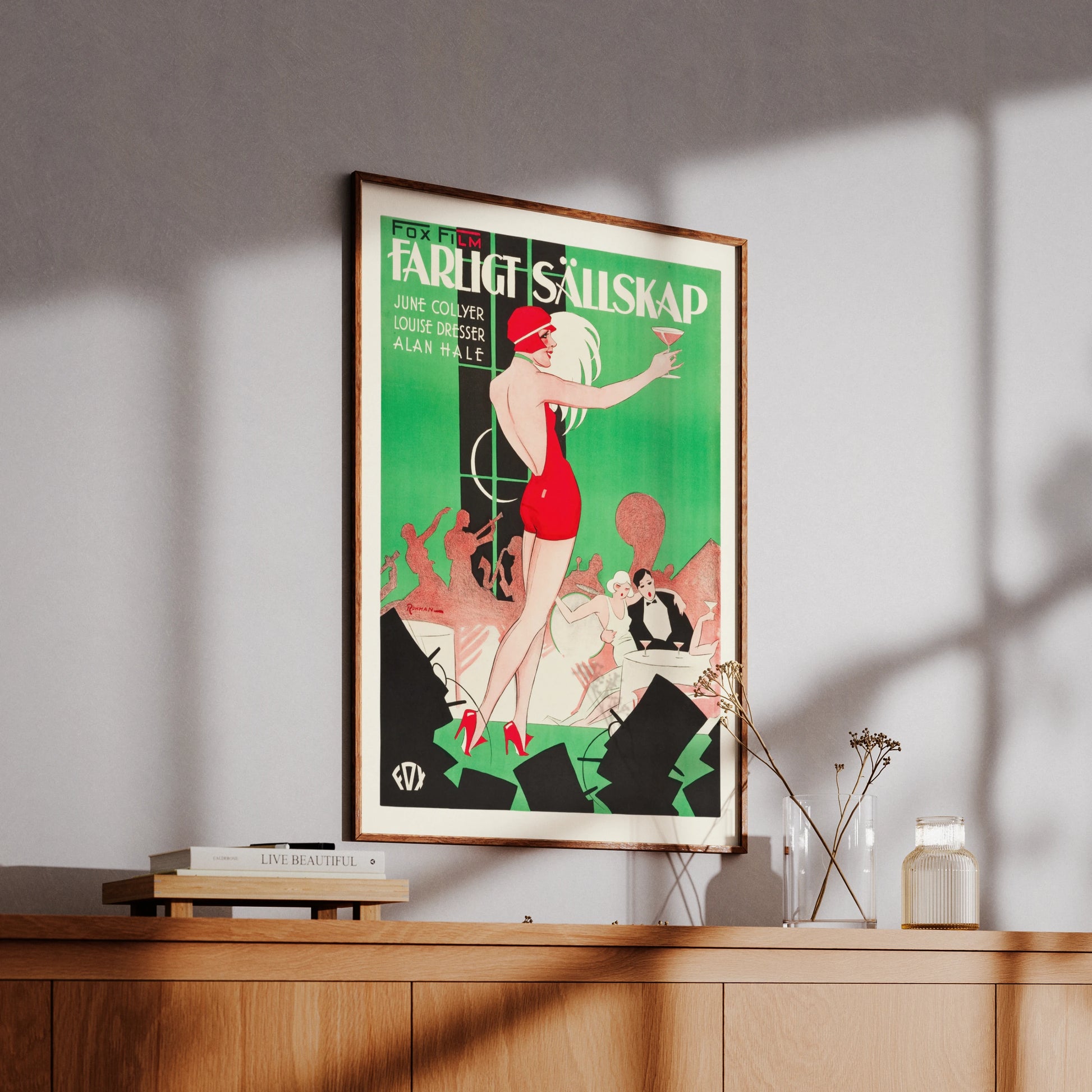 Schwedisches Art-déco-Filmplakat Farligt Sällskap von 1929.