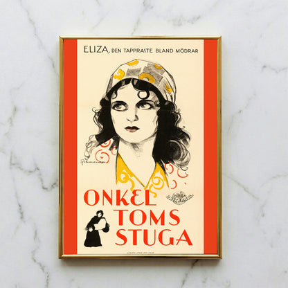 Illustration von Eric Rohman zeigt eine Frau mit Kopftuch und ausdrucksstarkem Blick im Stil der 1920er Jahre.