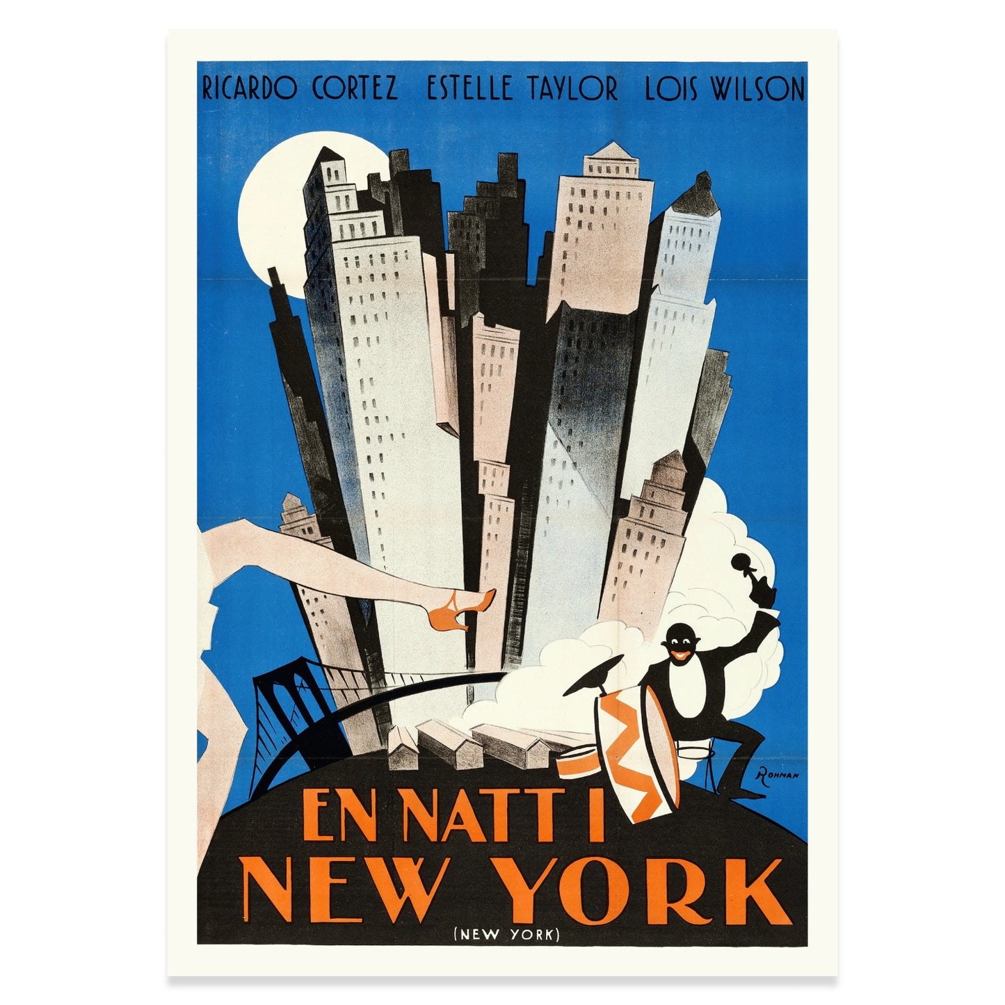 Retro Stadtposter Manhattan 1920er Jahre für stilvolle Wanddekoration.