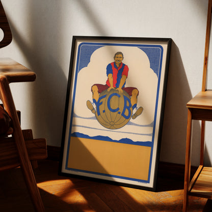 Vintage Fußball-Poster des F.C. Basel aus dem Jahr 1915 von Rudolf Dürrwang.
