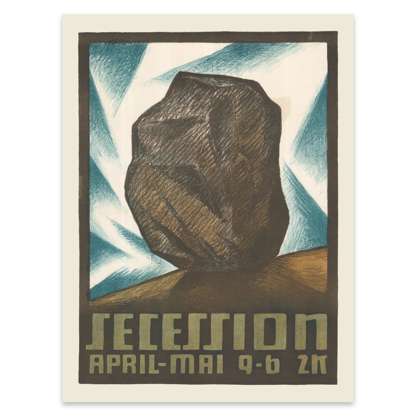 Österreichisches Avantgarde-Plakat mit markanter grüner Typografie.