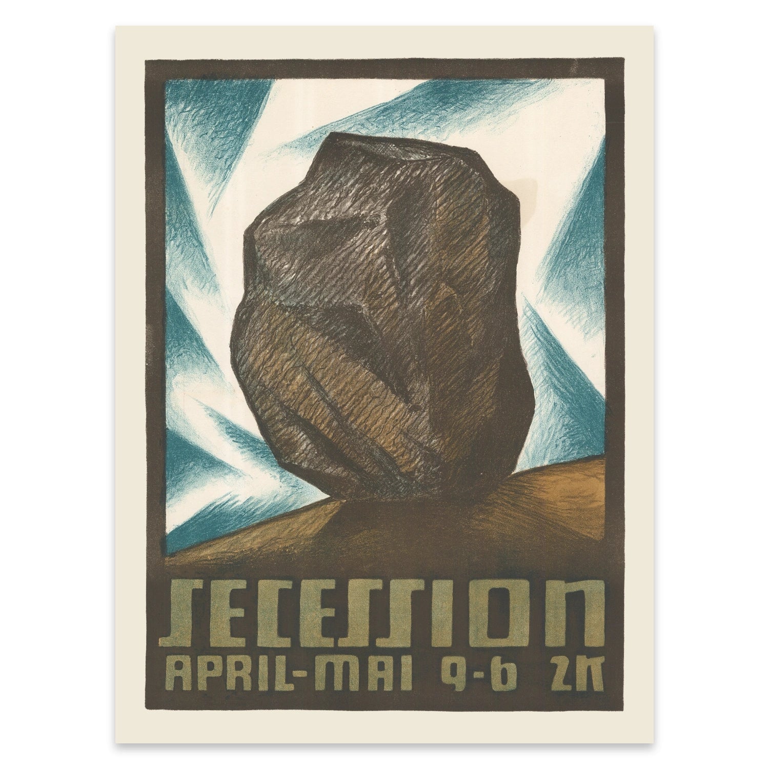 Österreichisches Avantgarde-Plakat mit markanter grüner Typografie.