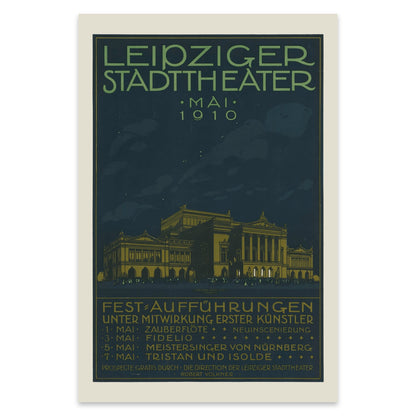 Kulturhistorisches Poster der Festaufführungen unter Mitwirkung erster Künstler 1910.