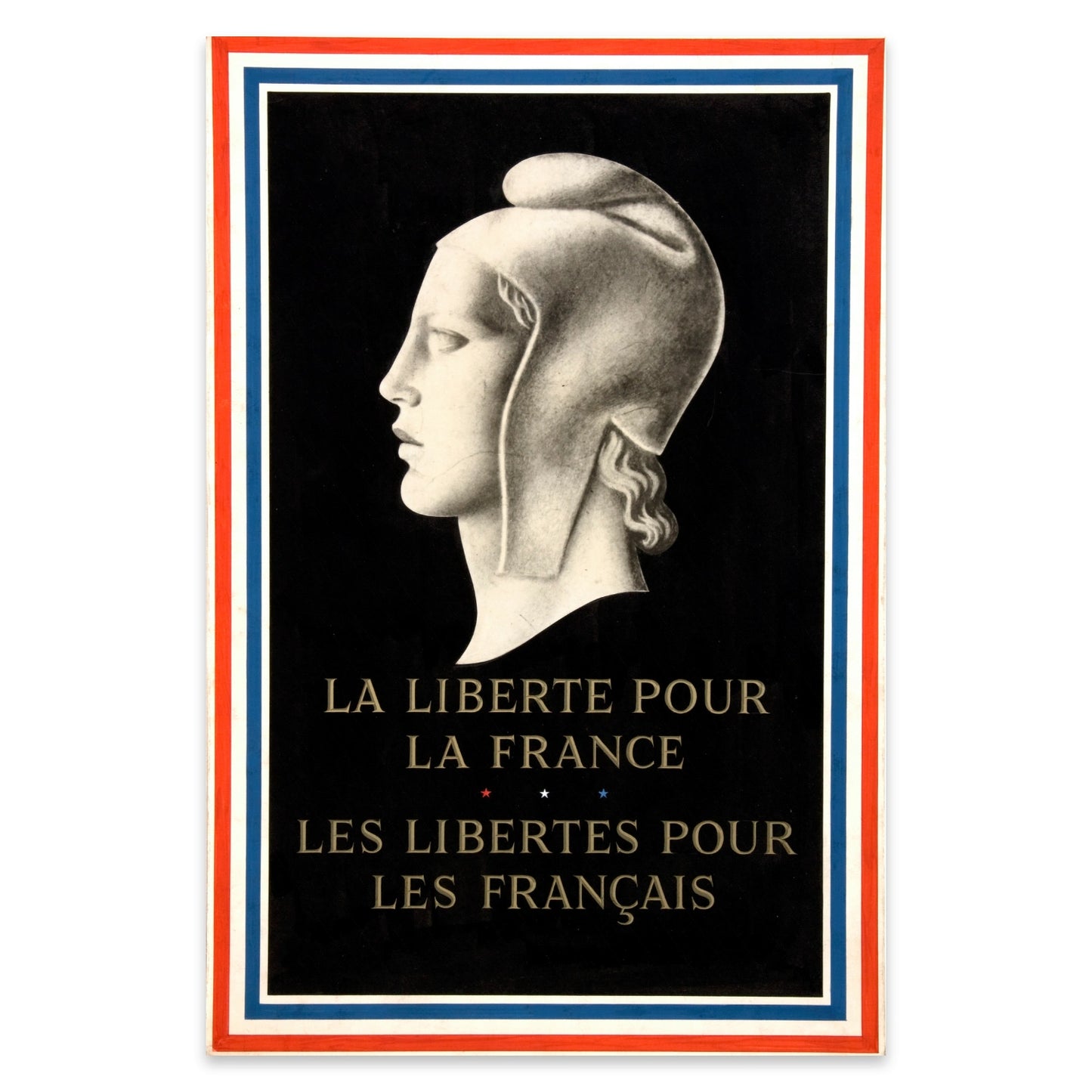 Retro-Plakat zur französischen Geschichte mit patriotischem Schriftzug.