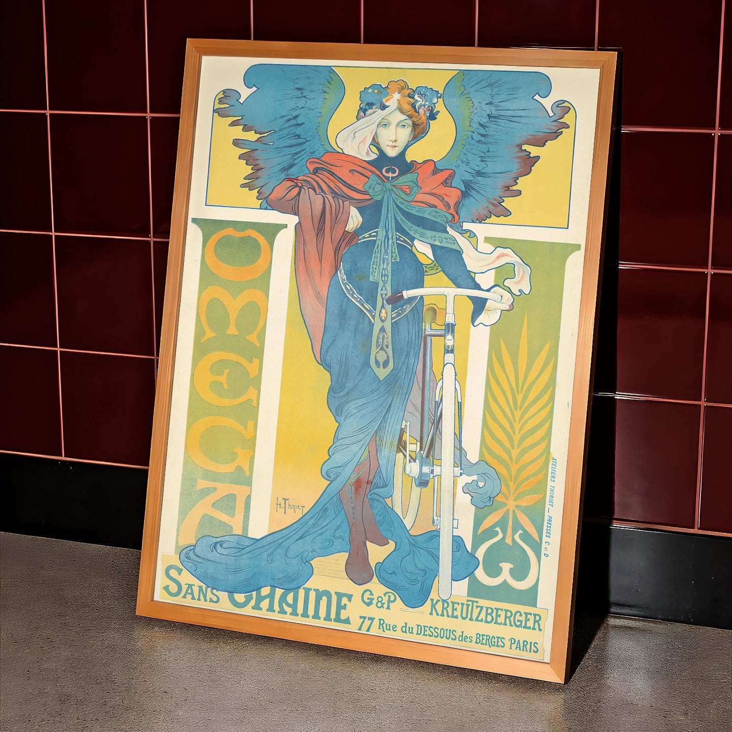 Französisches Vintage-Poster Omega Sans Chaine von 1897.
