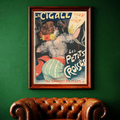 Französische Plakatkunst von Jules-Alexandre Grün mit Rittermotiven im Hintergrund.