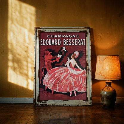 Historisches Werbeposter von Gaston Maréchaux für Edouard Besserat Champagner.