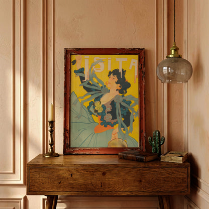 Art Nouveau Grafikdesign von Georges de Feure für Isita mit floralen Bändern.