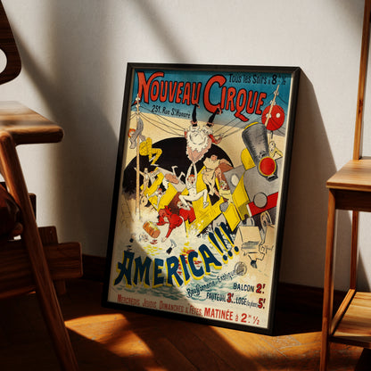 Historische Illustration einer Zugentgleisung mit Clowns und Artisten im Pariser Stil