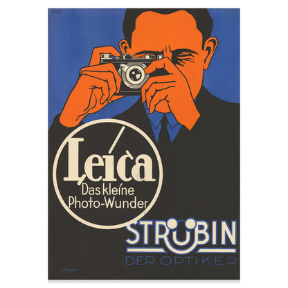 Klassisches Design-Poster der 1920er Jahre für die erste Leica Kleinstbildkamera.