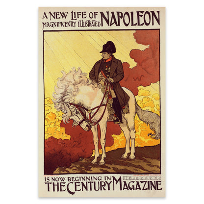 Vintage Kunstdruck Napoléon im Jugendstil mit typografischen Details.