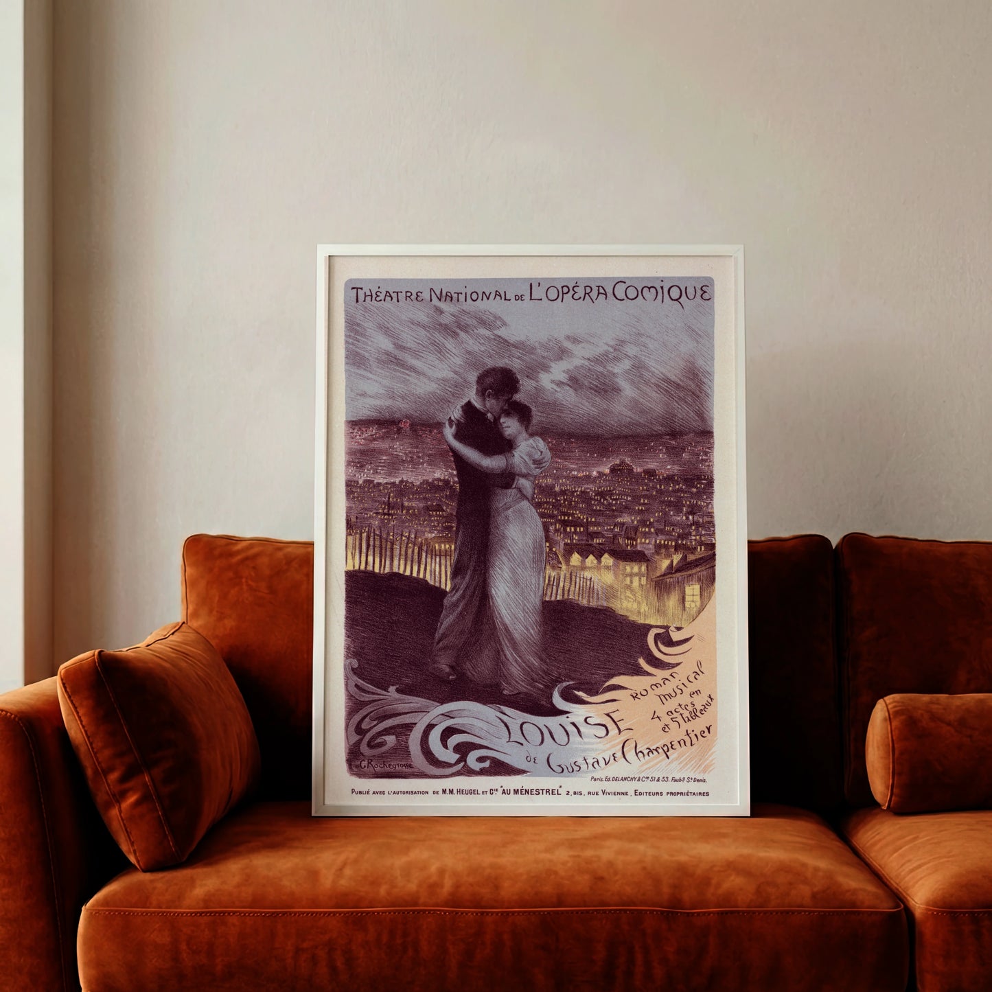 Detailaufnahme der Jugendstil-Typografie und Grafik des Louise Opern-Posters von 1900.