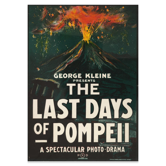 Antikes US-Filmposter für das Photodrama The Last Days of Pompeii.