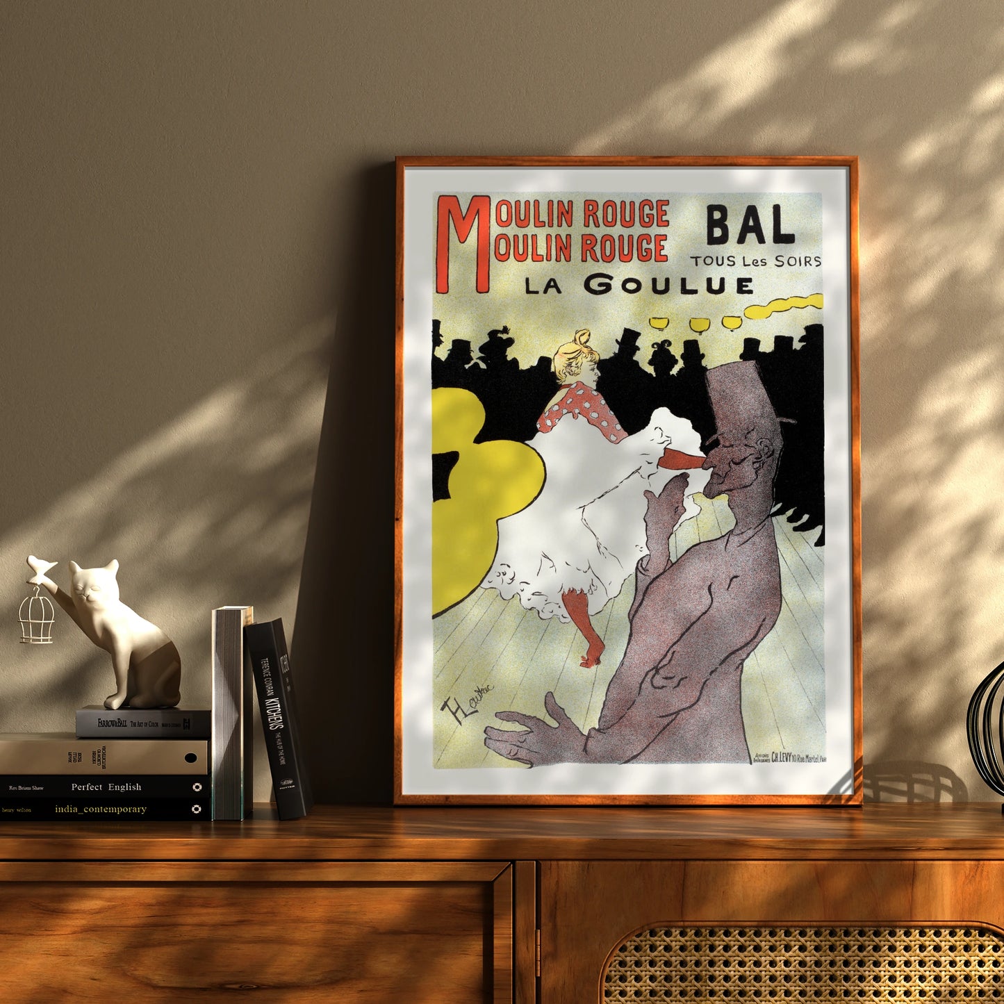 Vintage Pariser Plakatkunst Belle Époque Farblithografie Moulin Rouge.