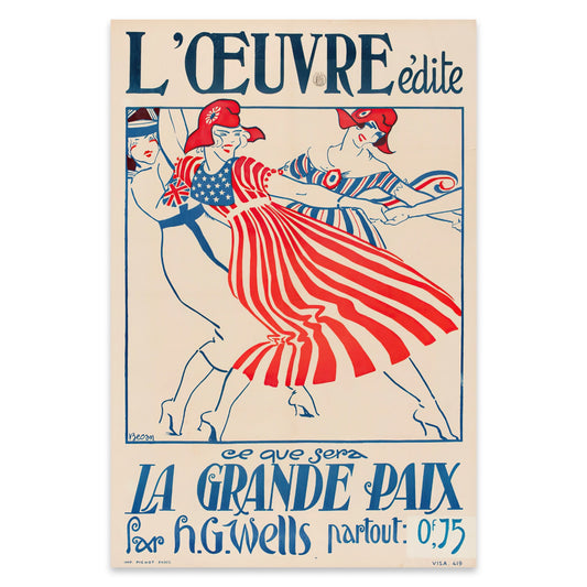 Kunstvolles Retro-Poster mit markanter Typografie und tanzenden Motiven.