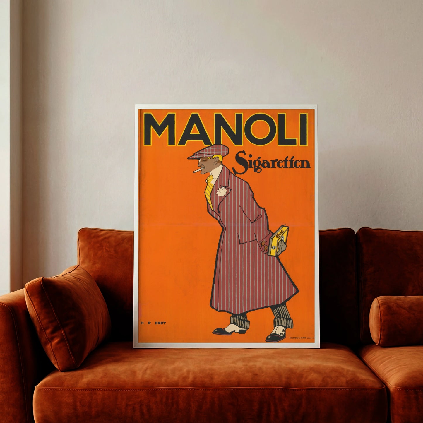 Expressionistisches Werbegrafik Poster der Berliner Marke Manoli.