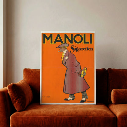 Expressionistisches Werbegrafik Poster der Berliner Marke Manoli.