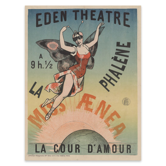 Retro Poster Ballett La Cour d'amour Paris Ende 19. Jahrhundert.
