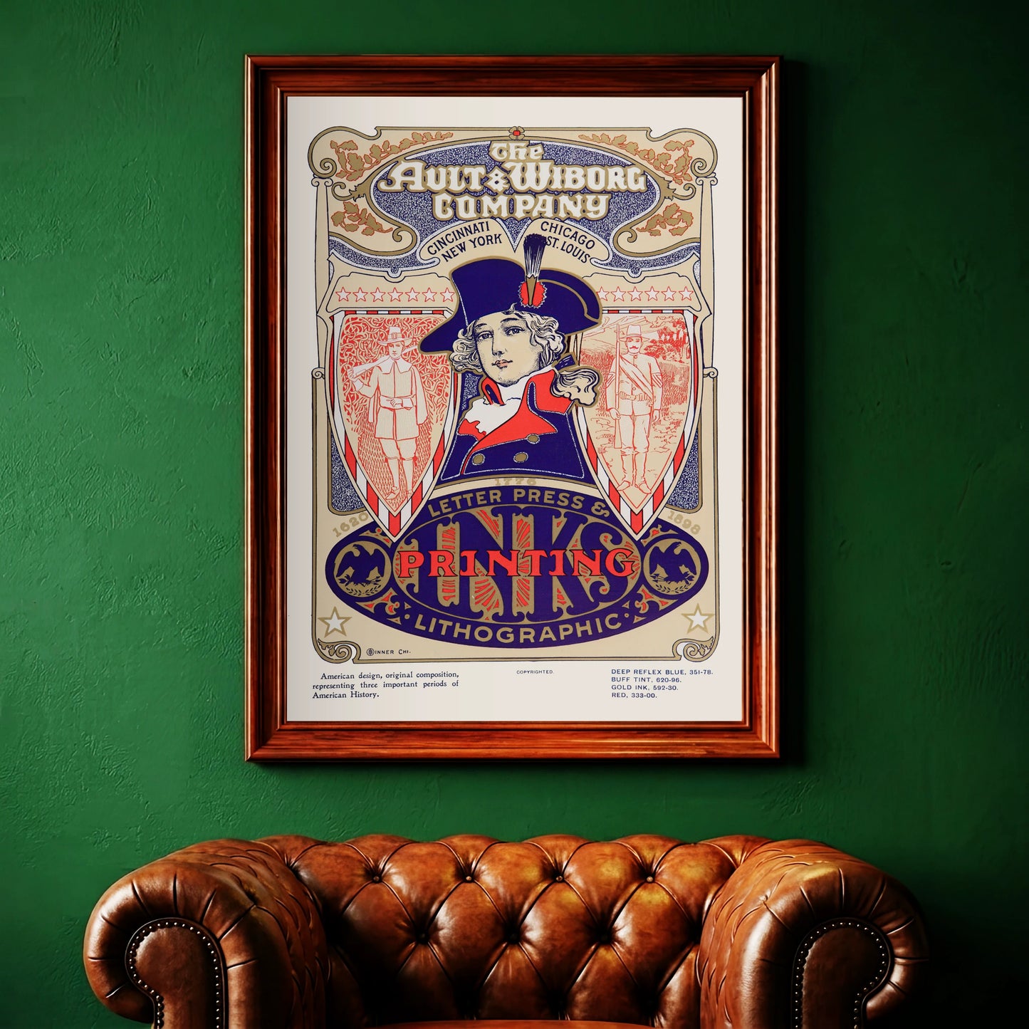 Grafisches Plakat mit markanter Typografie der Jahrhundertwende für Lithografie und Buchdruck.