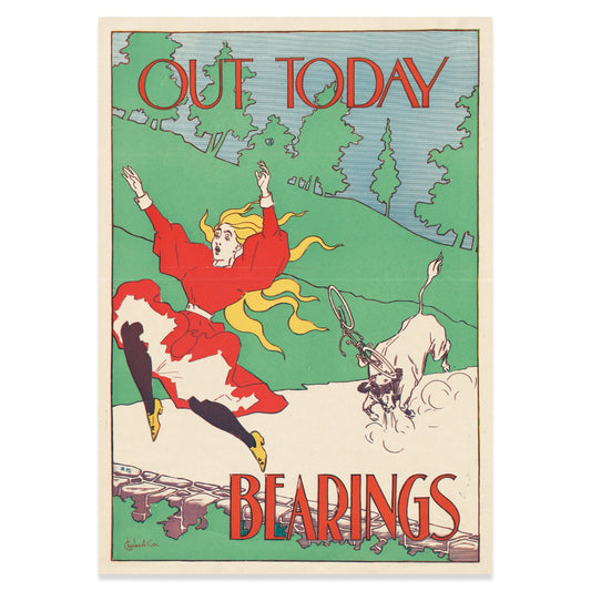 Retro-Poster mit historischer Typografie und dynamischer Illustrationskunst.