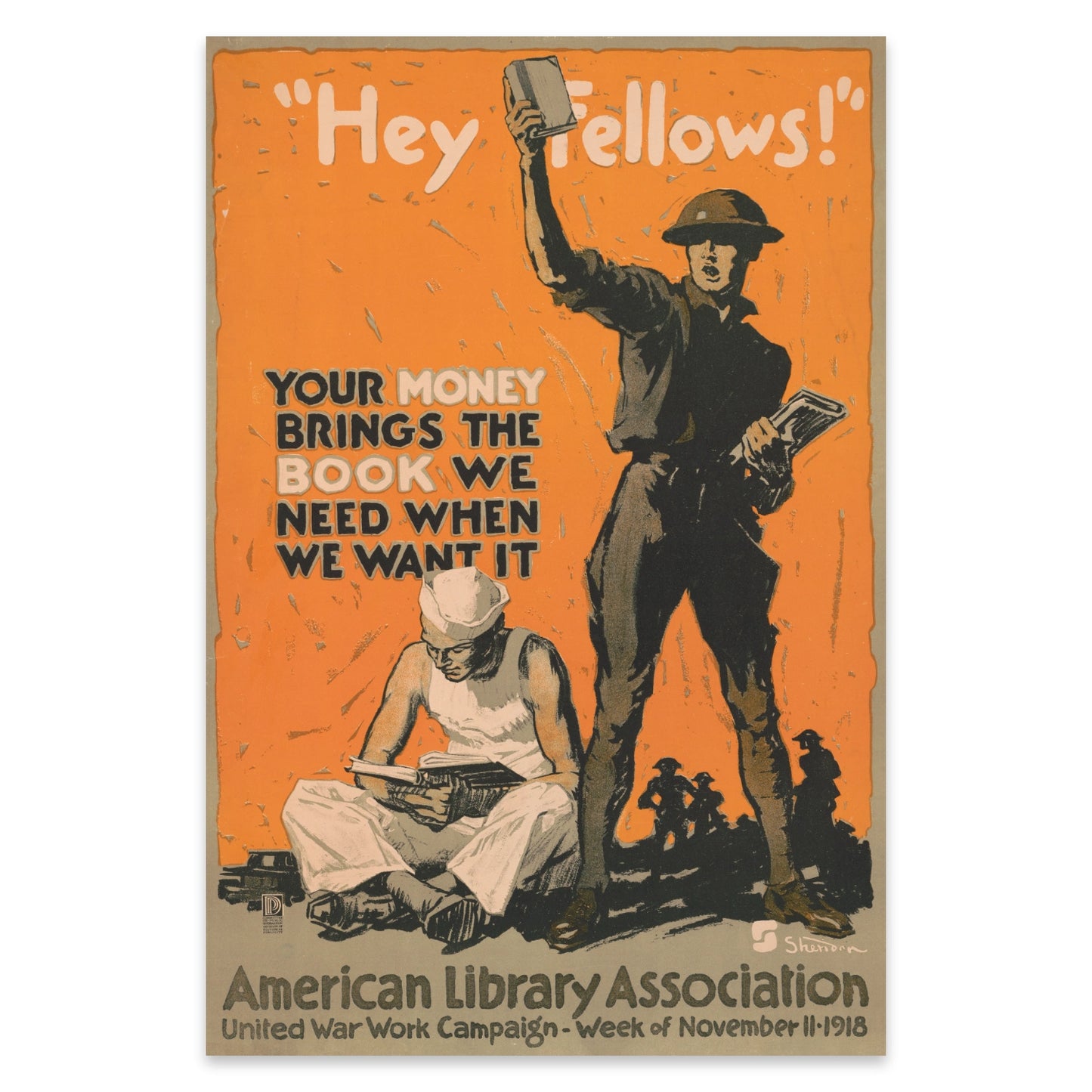 Typografisches Plakat von 1918 zur United War Work Campaign.
