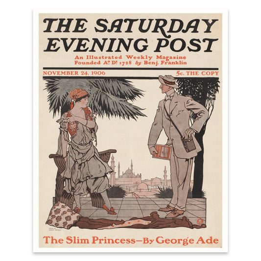 Klassisches amerikanisches Plakatträgers im Stil der Belle Epoque mit sanften Erdtönen.