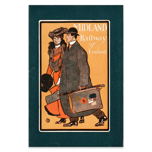 Edward Penfield Illustration im Stil des frühen 20. Jahrhunderts für Eisenbahnwerbung.