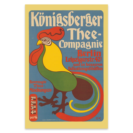 Retro-Poster der Berliner Leipzigerstraße 42 für Delikatessengeschäfte um 1900.