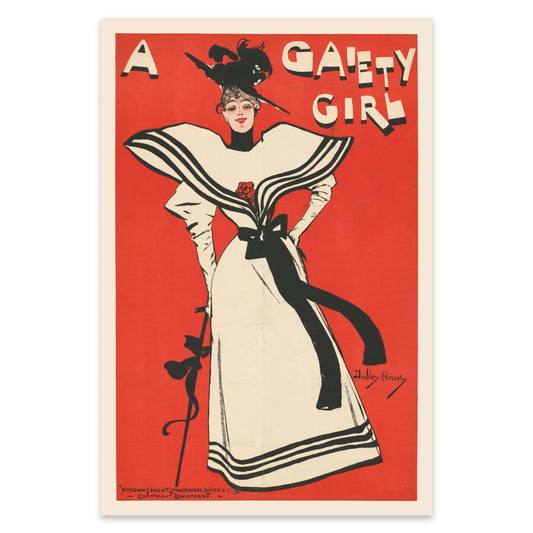 Klassische englische Plakatkunst von Dudley Hardy im flächigen Art Nouveau Stil.