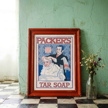 Klassisches Badezimmer-Poster im Vintage-Stil der frühen 1900er Jahre.