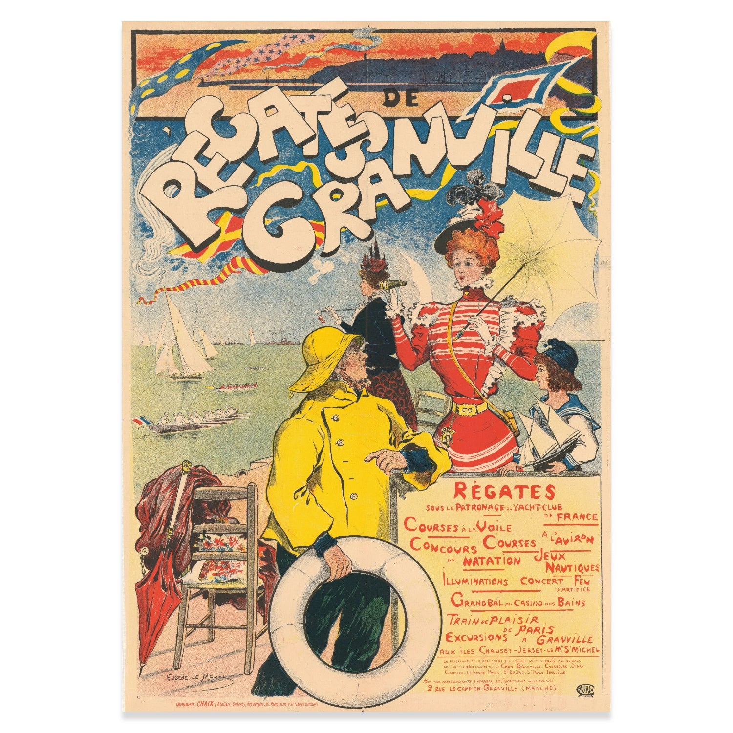 Französisches Belle Époque Plakat von Eugène Le Mouël gedruckt von Imprimerie Chaix.