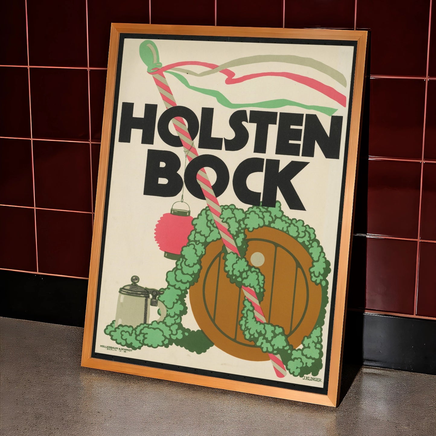Historische Bierwerbung im Stil der Berliner Moderne von 1910.