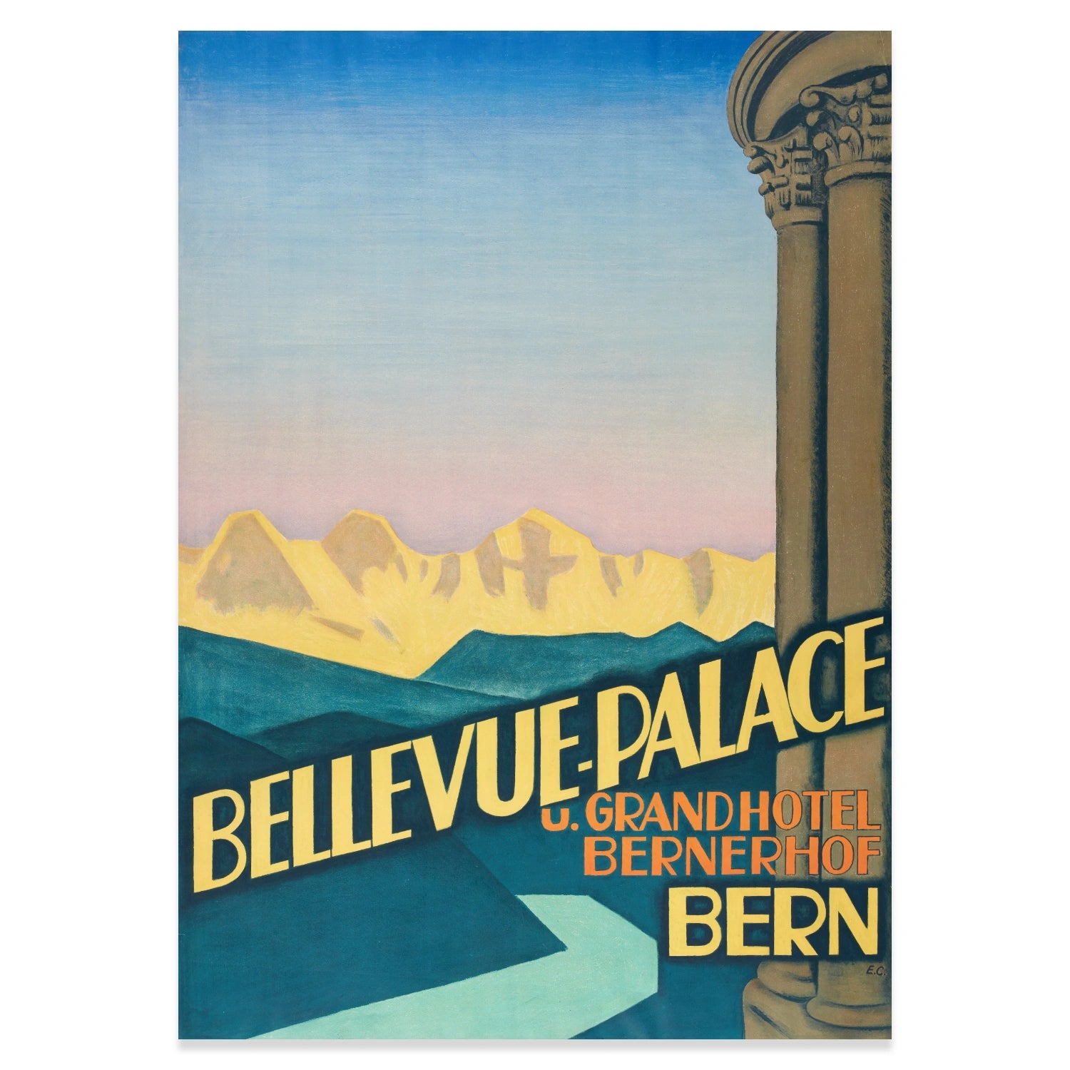 Historisches Schweizer Werbeplakat für Tourismus in Bern von Emil Cardinaux.