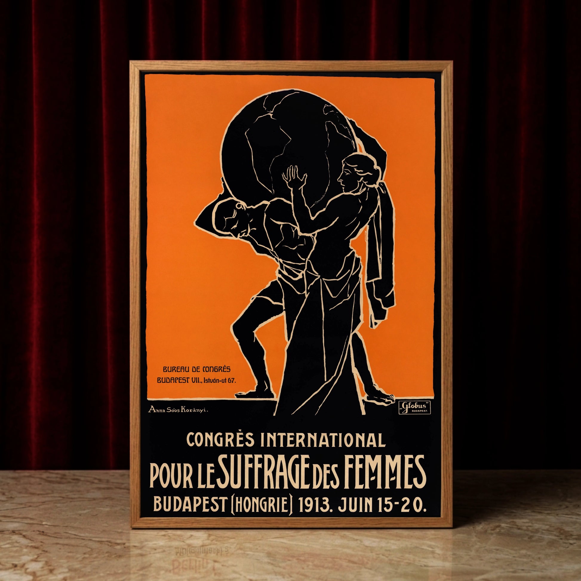 Detailreiche Reproduktion eines politischen Vintage-Posters für das Frauenstimmrecht.