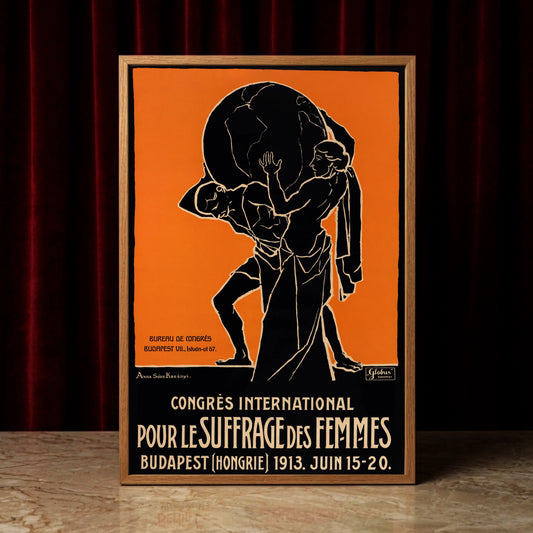Detailreiche Reproduktion eines politischen Vintage-Posters für das Frauenstimmrecht.
