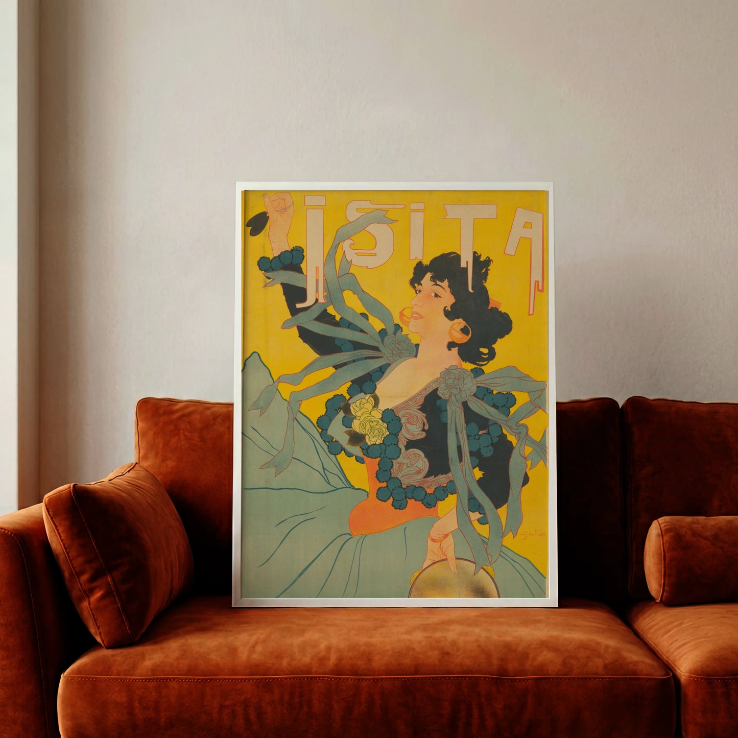 Vintage Art Nouveau Poster Isita von Georges de Feure aus dem Jahr 1895 mit einer Tänzerin.