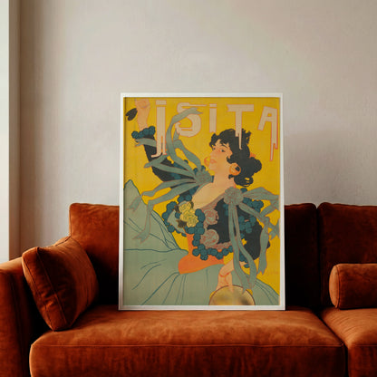 Vintage Art Nouveau Poster Isita von Georges de Feure aus dem Jahr 1895 mit einer Tänzerin.