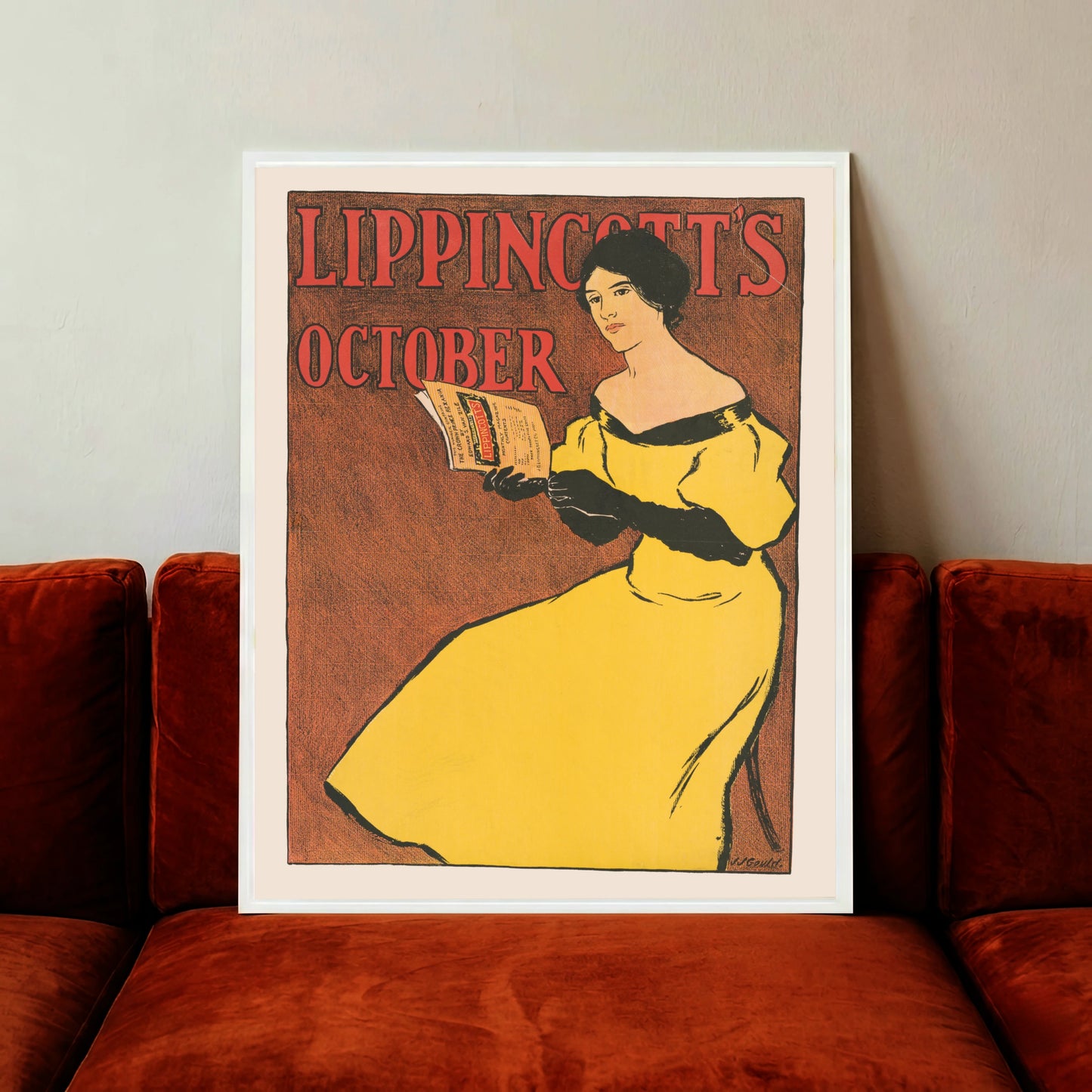 Vintage Werbeplakat Joseph J. Gould für Lippincott's Monthly Magazine.