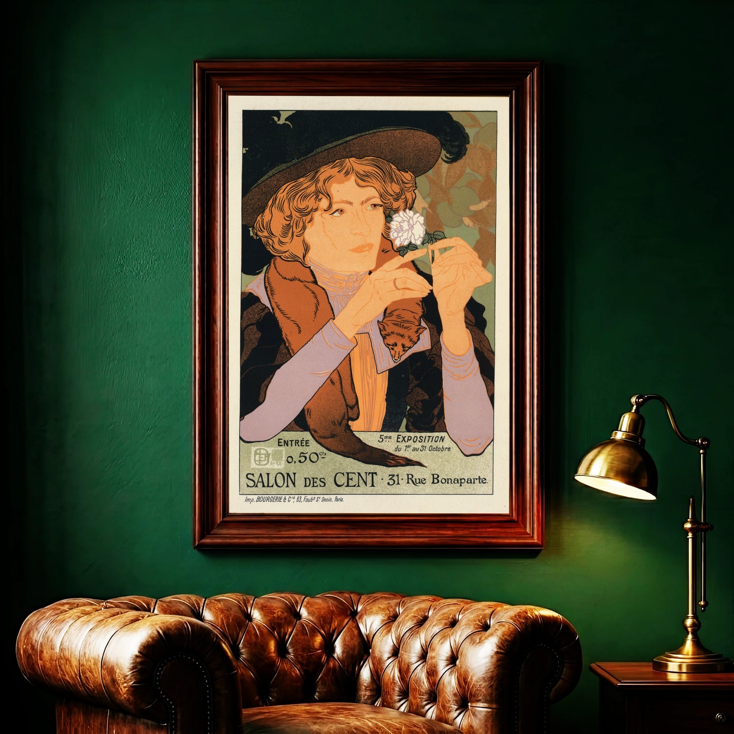 Detaillierte Illustration einer Pariser Modedame des späten 19. Jahrhunderts.