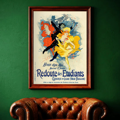 Historisches französisches Plakat von Jules Chéret für einen Pariser Studentenball.