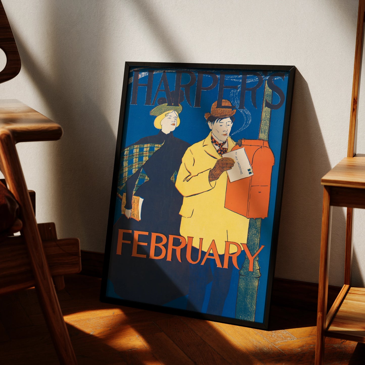 Originalgetreue Reproduktion eines Werbeplakats von Edward Penfield für Harpers Magazine.
