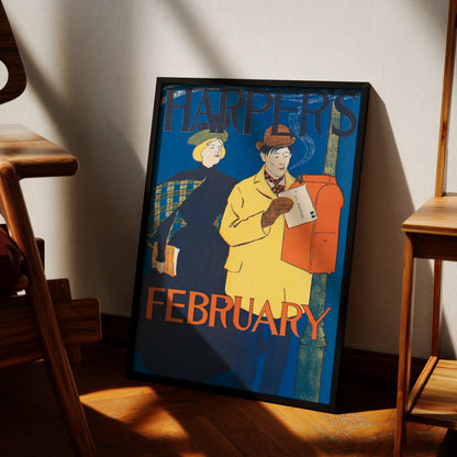 Originalgetreue Reproduktion eines Werbeplakats von Edward Penfield für Harpers Magazine.