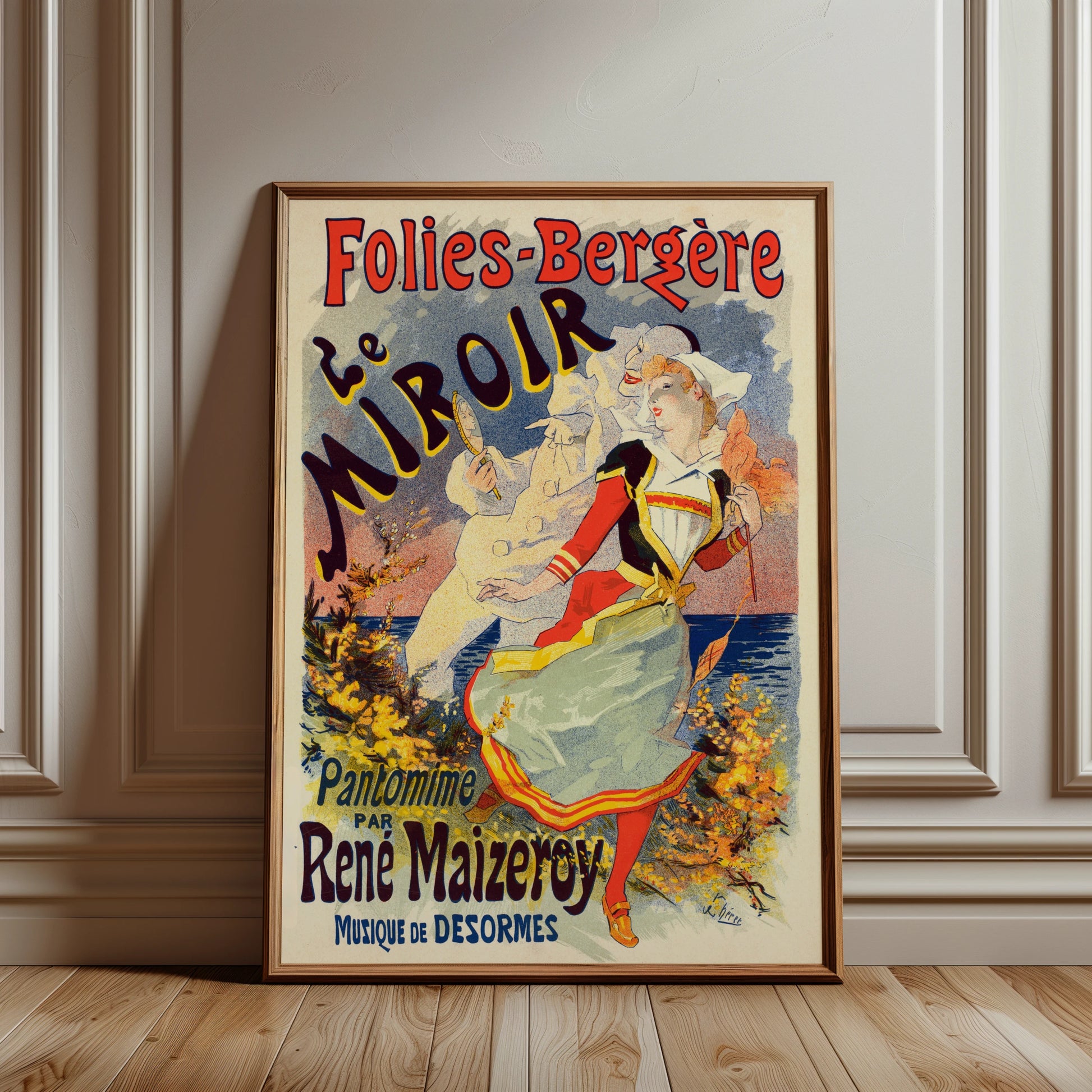 Historisches Plakat 'Le Miroir' von Jules Chéret für Folies-Bergère 1899.