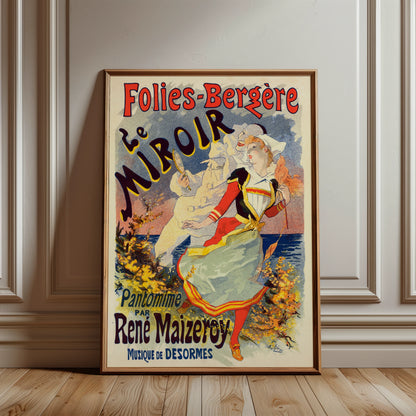 Historisches Plakat 'Le Miroir' von Jules Chéret für Folies-Bergère 1899.