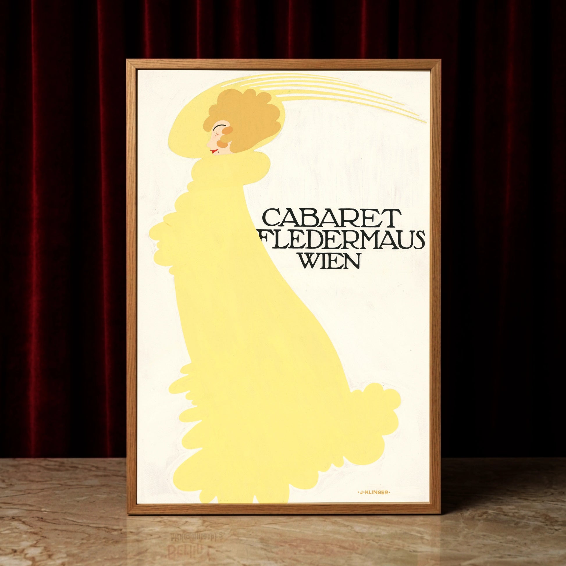 Grafisches Plakat von 1907 Julius Klinger für das Cabaret Fledermaus.
