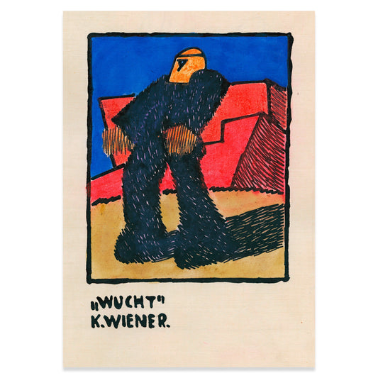 Vintage Poster der Wiener Moderne, Werk Titel Wucht von Künstler Karl Wiener.