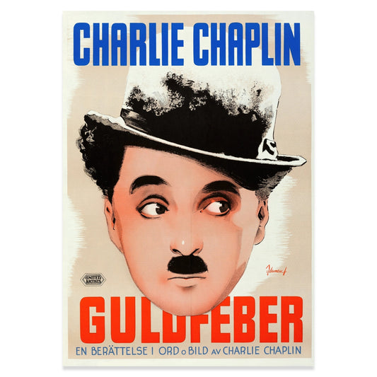 Klassisches Filmplakat mit Chaplin Gesicht und United Artists Logo.