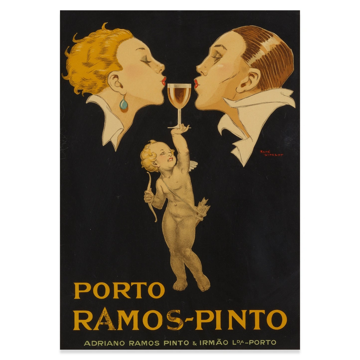 Gesamtansicht des historischen Werbeplakats von 1925 für portugiesischen Portwein.