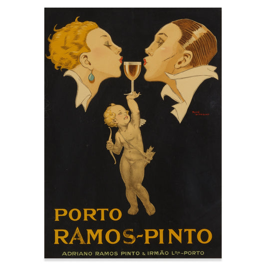 Gesamtansicht des historischen Werbeplakats von 1925 für portugiesischen Portwein.